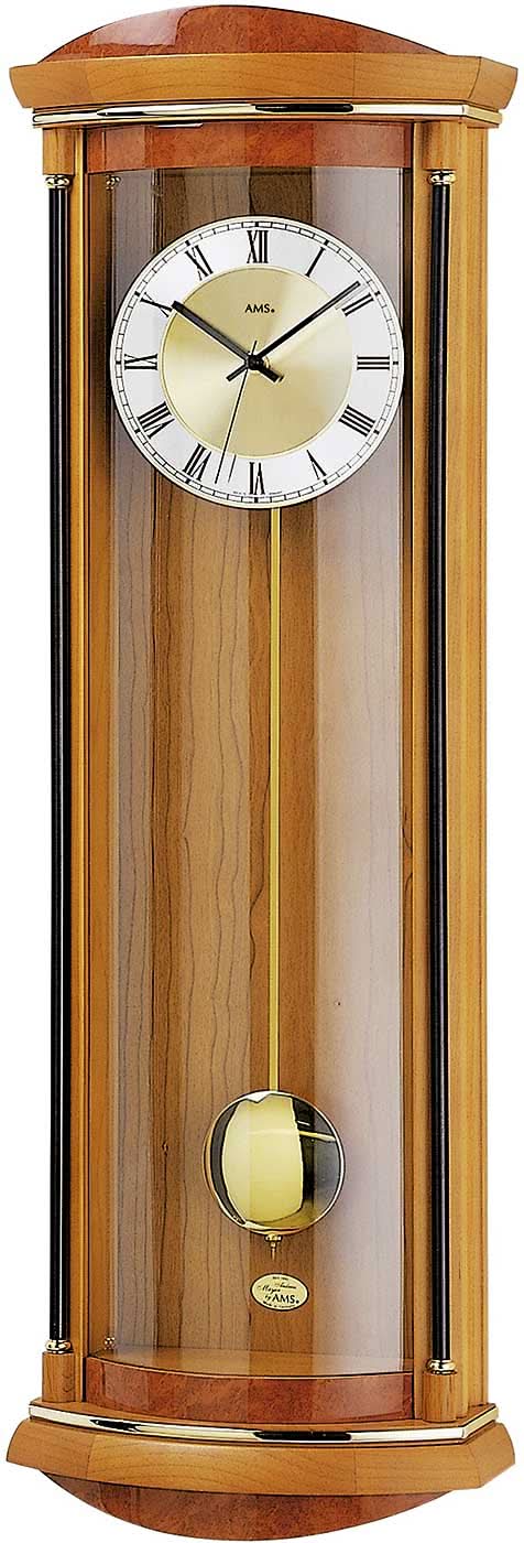 AMS Wanduhr 82x26x12 cm Holz • Funkpendelwerk • Westminster Melodie