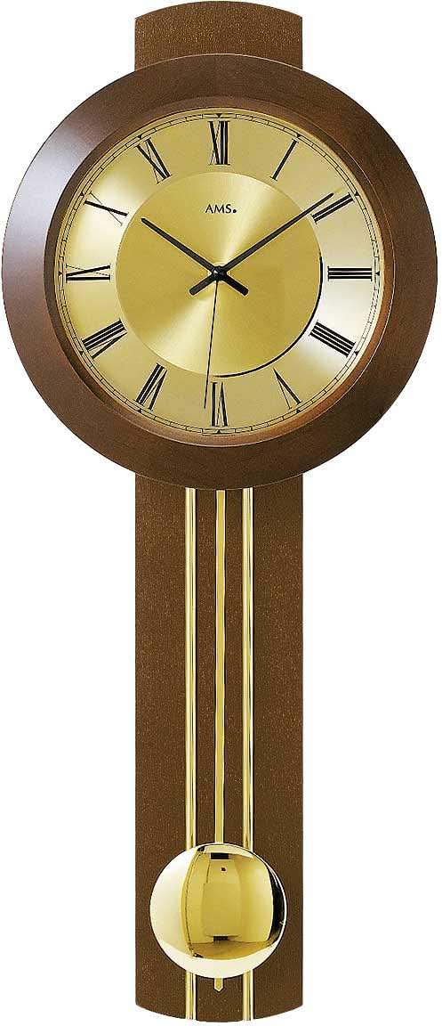 AMS Wanduhr 60x25x10 cm Holz • Präzises Funkuhrwerk • Edles Massivholzdesign