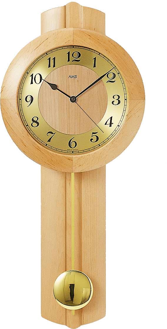AMS Wall Clock 62x25x10 cm Wood • Radio Controlled • Solid Wood
