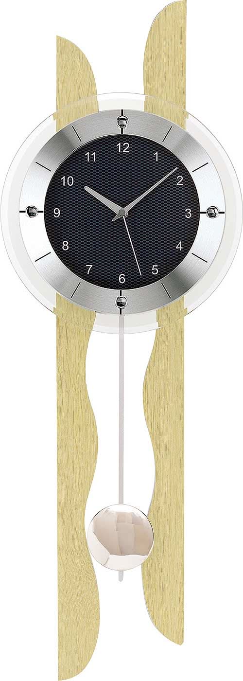 AMS Wall Clock 70x24x7 cm Wood • Radio-Controlled • Modern Design