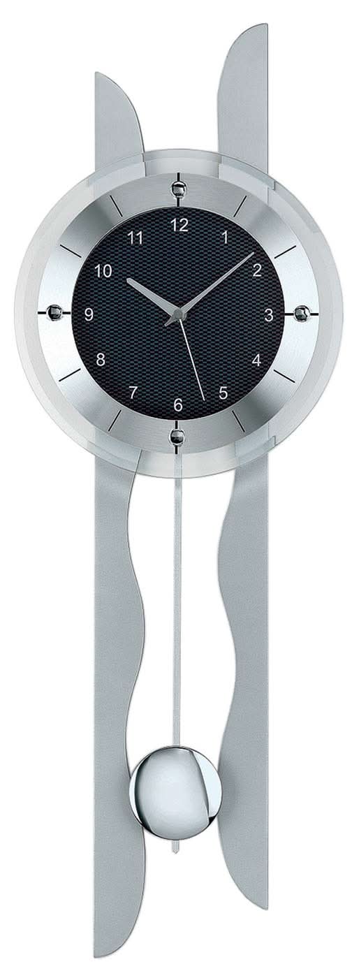 AMS Wall Clock 70x24x7 cm Wood • Radio-Controlled Movement • Faceted Mineral Glass • Modern Design
