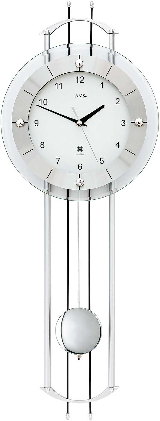AMS Wanduhr 68x24x7 cm Metall • Exaktes Funk-Uhrwerk • Kein Umstellen Sommer/Winterzeit