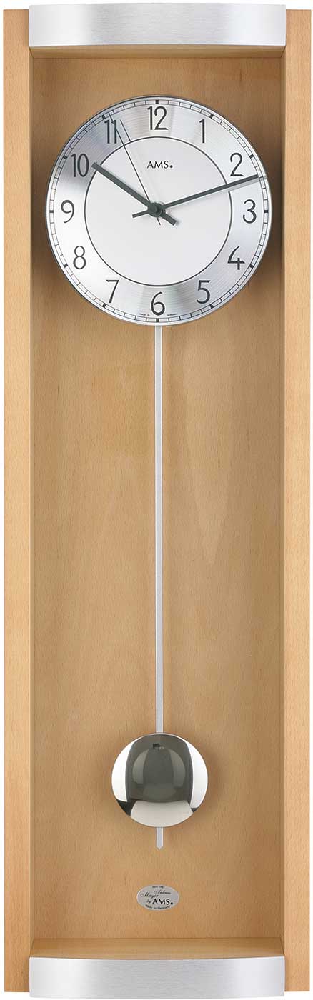 AMS Wall Clock 71x21x9 cm Wood • Precise Radio-Controlled Movement • Timeless Design