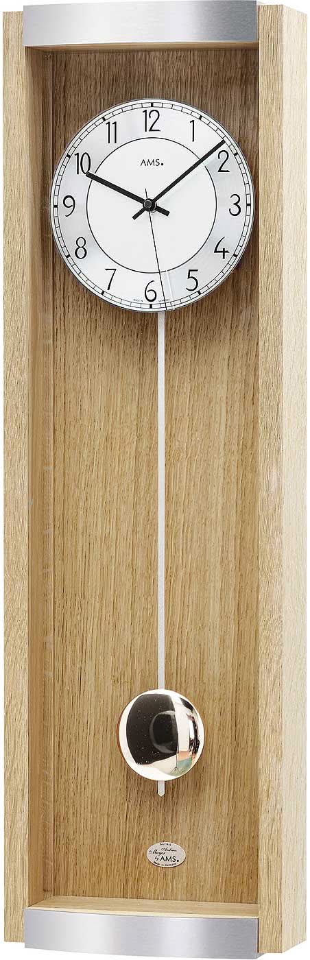 AMS Wall Clock 71x21x9 cm Wood • Precise Radio-Controlled Movement • Timeless Design