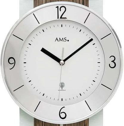 AMS Wall Clock 60x22x7 cm Wood • Radio-Controlled • Modern Design