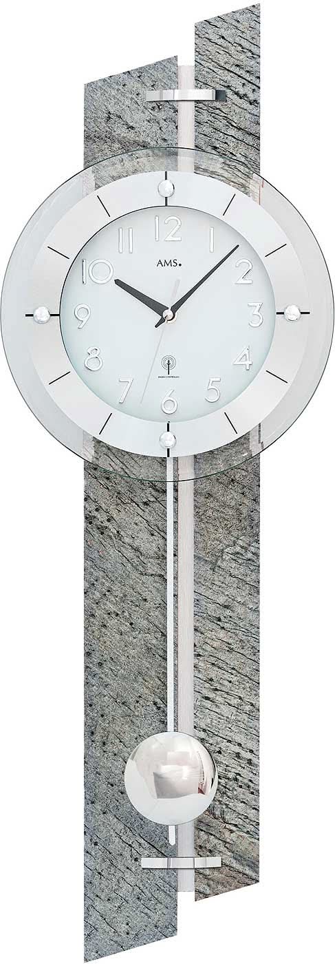 AMS Wall Clock 71x24x7 cm Wood • Modern Design • Radio Controlled Precision