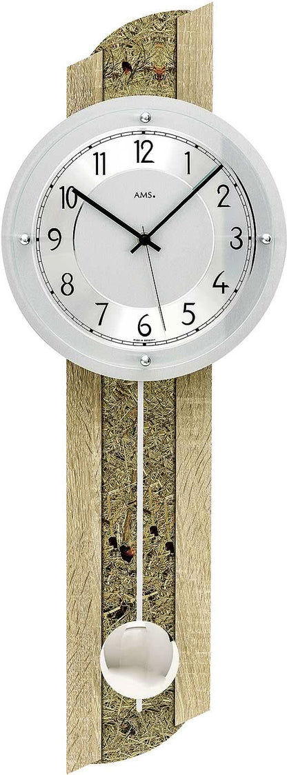 AMS Wall Clock 34x24x5 cm Wood • Modern Design • Cuckoo Call
