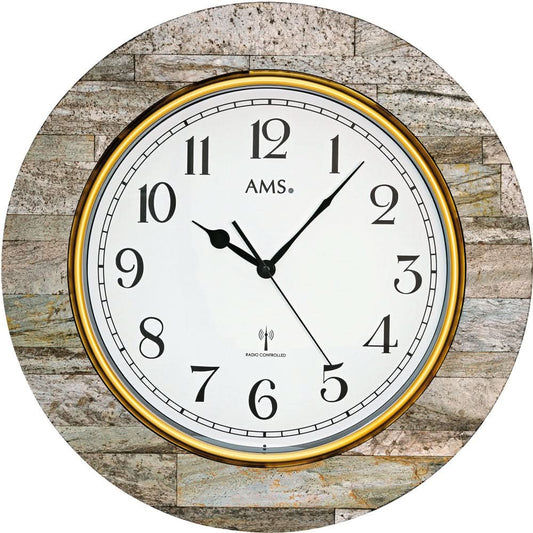 AMS Wall Clock 50x50x5 cm Wood • Radio Controlled • Timeless Design