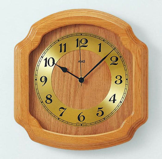 AMS Wall Clock 27x28x5 cm Wood • Radio-Controlled • Elegant Design