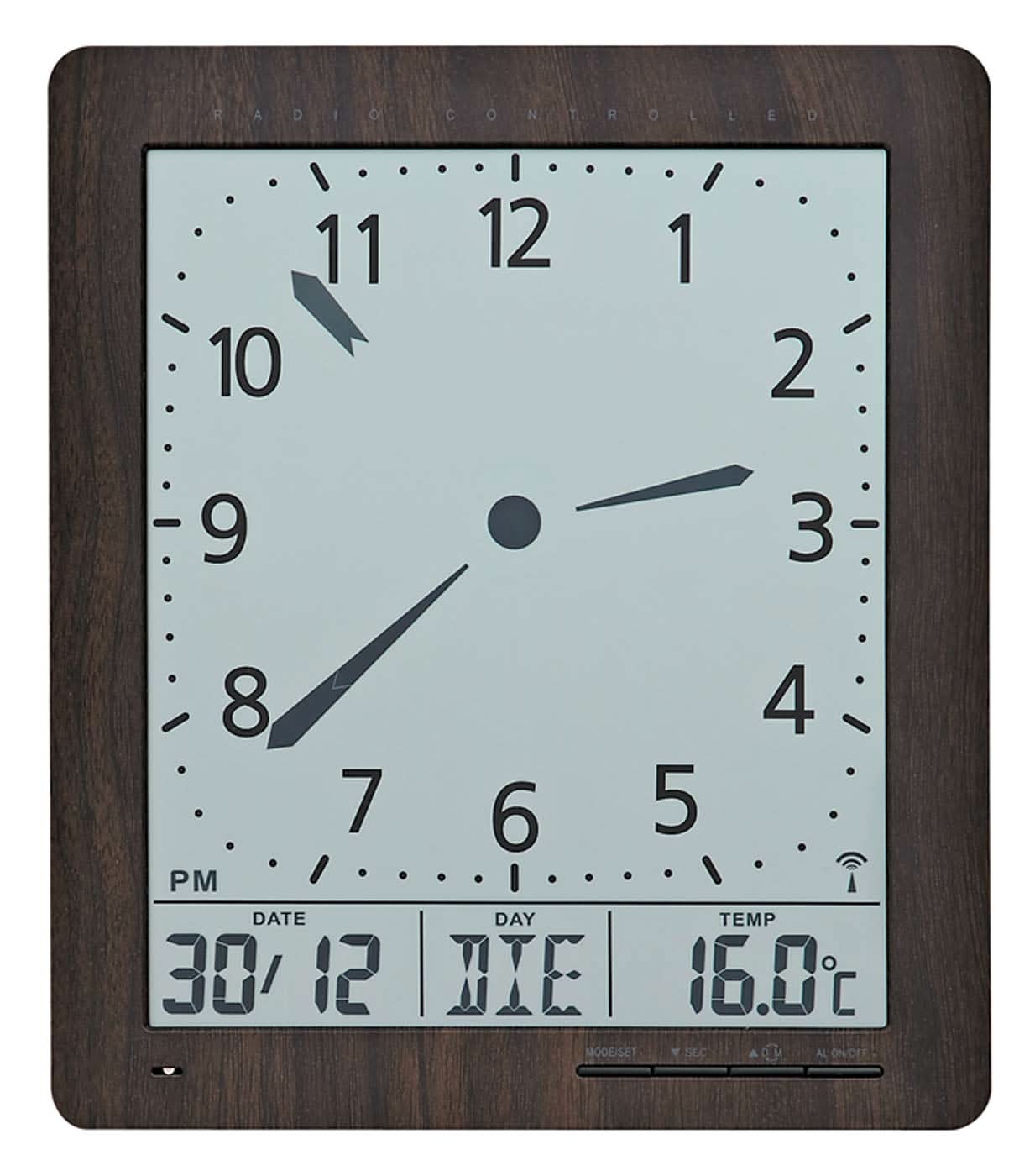 AMS Wanduhr 24x21x3 cm Kunststoff • Funkwerk • Geräuschlos