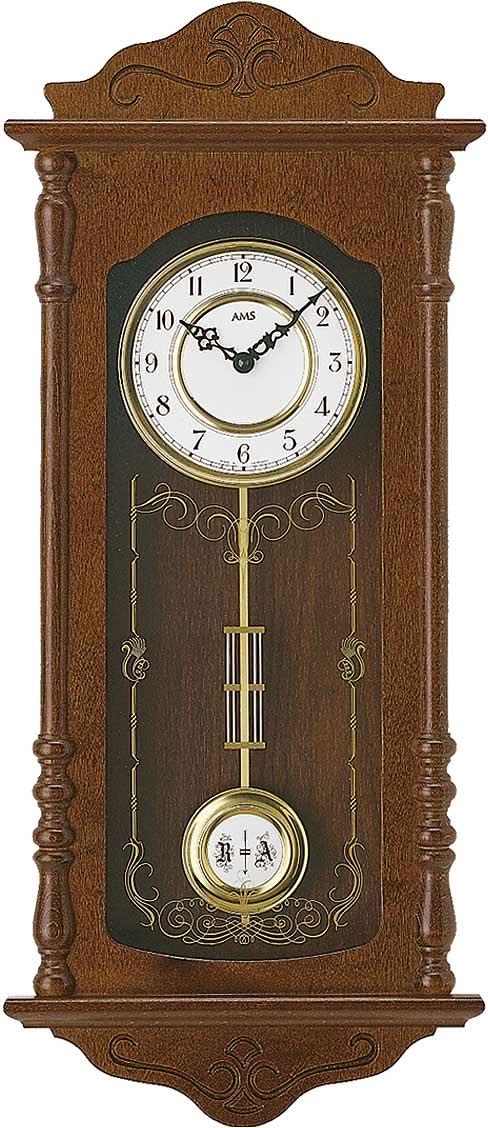 AMS Wall Clock 50x27x8 cm Walnut • Quartz Movement • Westminster Chime