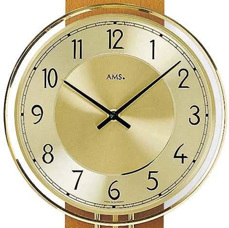 AMS Wall Clock 60x22x7 cm Wood • Precise Quartz Movement • Classic Design