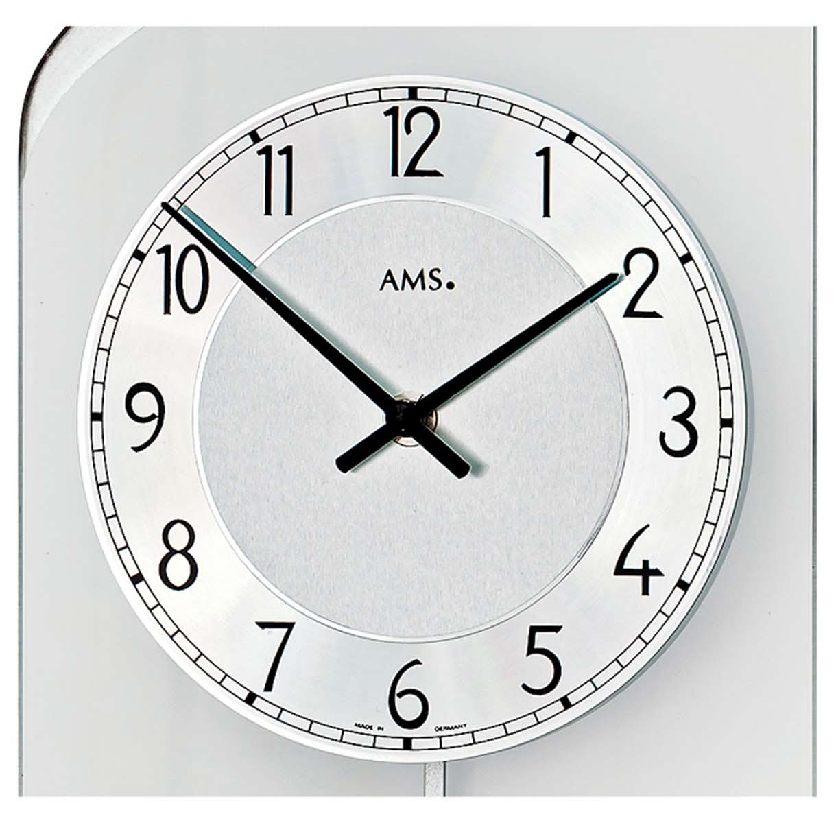 AMS Wanduhr 55x19x4 cm Glas • Modernes Design • Quarz-Pendelwerk
