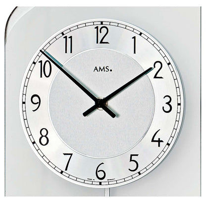 AMS Wanduhr 55x19x4 cm Glas • Modernes Design • Quarz-Pendelwerk