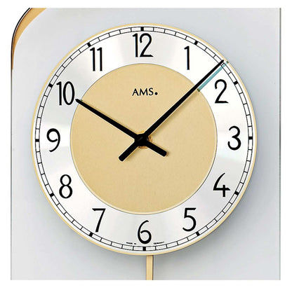 AMS Wanduhr 55,0x19,0 cm Glas • Edles Design • Präzises Quarzwerk