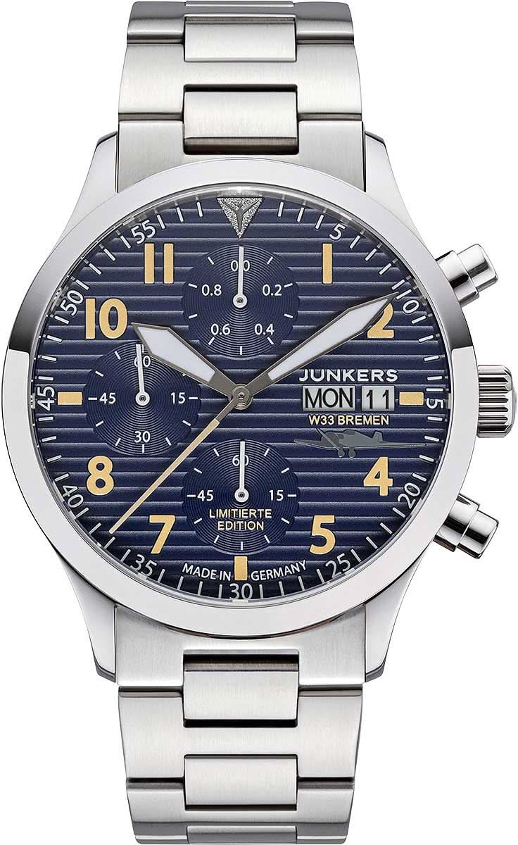 Junkers W33 9.14.02.01.M Herrenuhr • Wellblech • Saphirglas