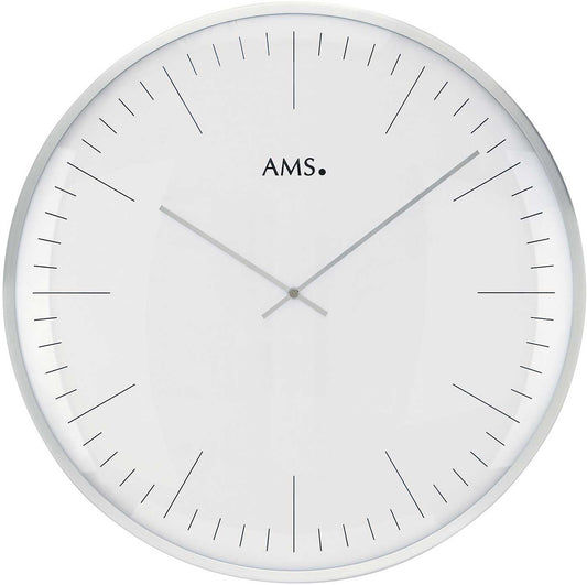AMS Wanduhr 40 cm Ø Metall • Modernes Design • Präzises Quarzwerk