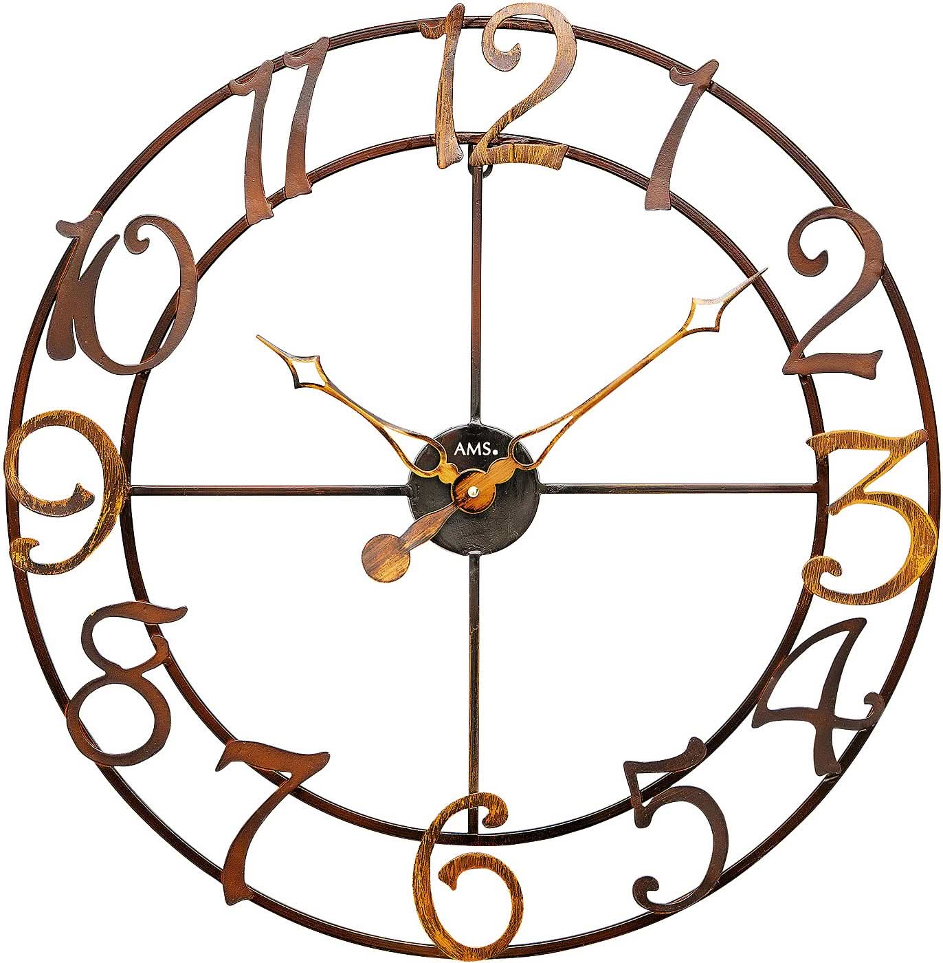 AMS Wanduhr 60 cm Ø Metall • Präzises Quarzwerk • Modernes Design