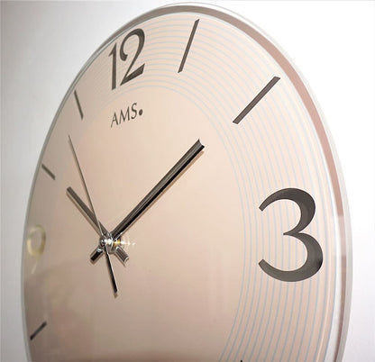 AMS Wall Clock 30x30x3 cm Glass • Quartz Movement • Modern Design