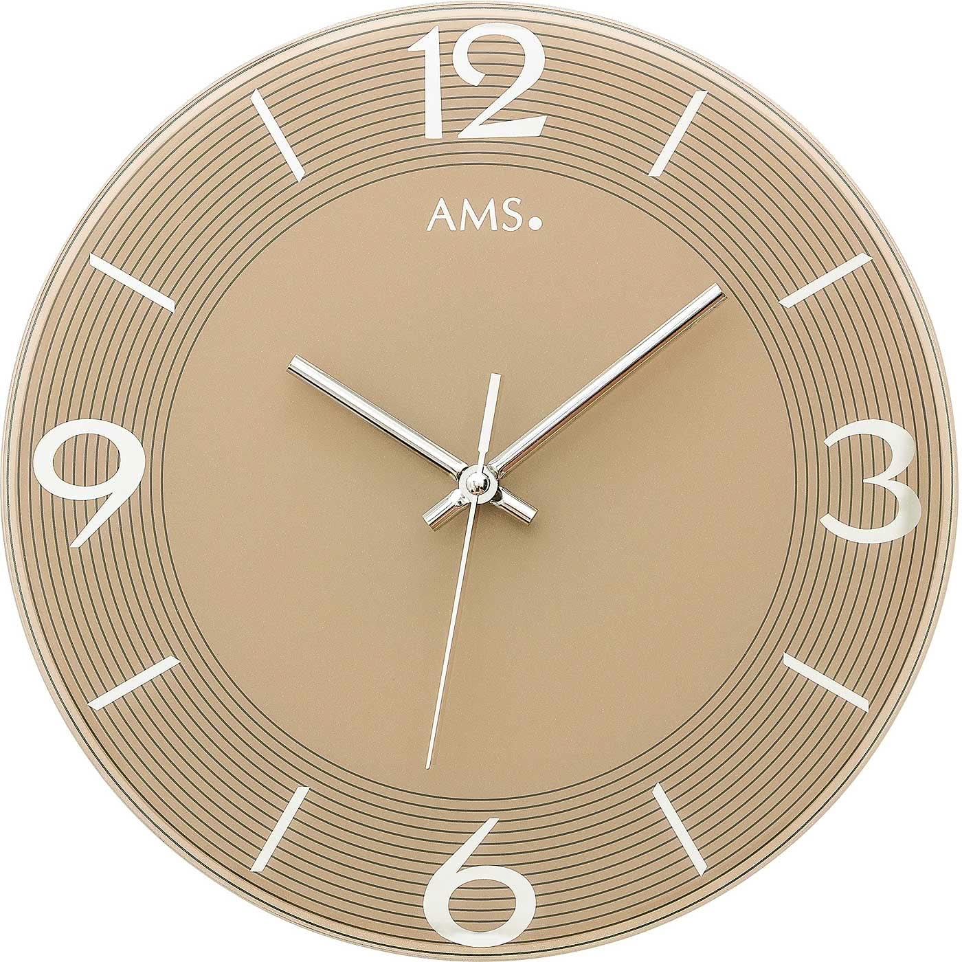 AMS Wall Clock 30x30x3 cm Glass • Quartz Movement • Modern Design