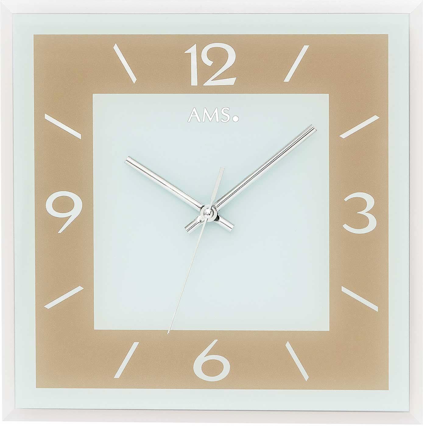 AMS Wall Clock 30x30x3 cm Glass • Silent • Modern Design