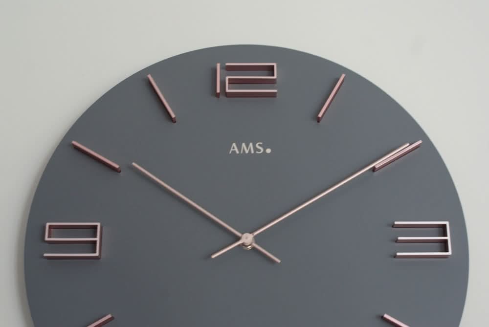 AMS Wall Clock 40x40x4 cm Wood • Timeless Design • Precise Quartz Movement