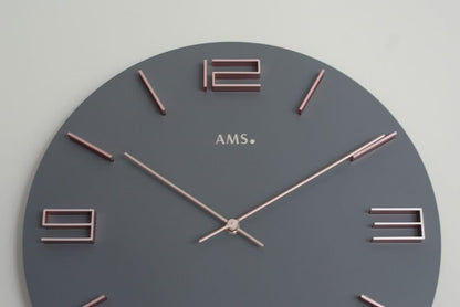 AMS Wall Clock 40x40x4 cm Wood • Timeless Design • Precise Quartz Movement