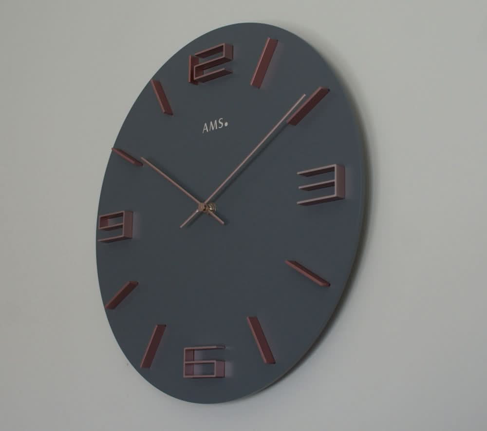 AMS Wall Clock 40x40x4 cm Wood • Timeless Design • Precise Quartz Movement