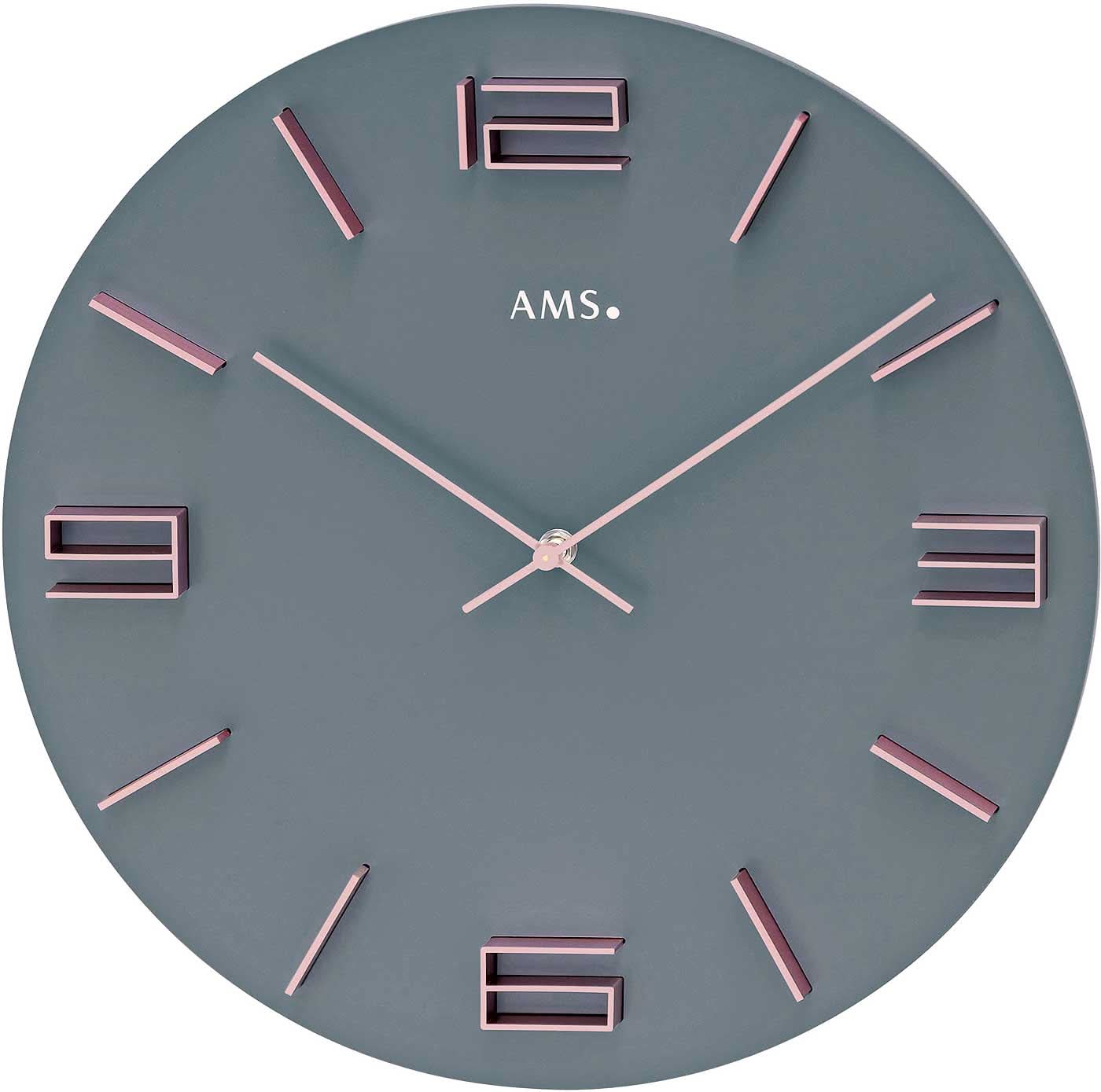 AMS Wall Clock 40x40x4 cm Wood • Timeless Design • Precise Quartz Movement