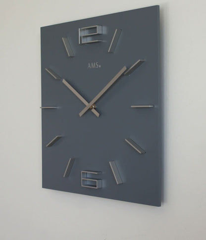 AMS Wall Clock 34x34x4 cm Wood • Modern Design • Precise Quartz Movement