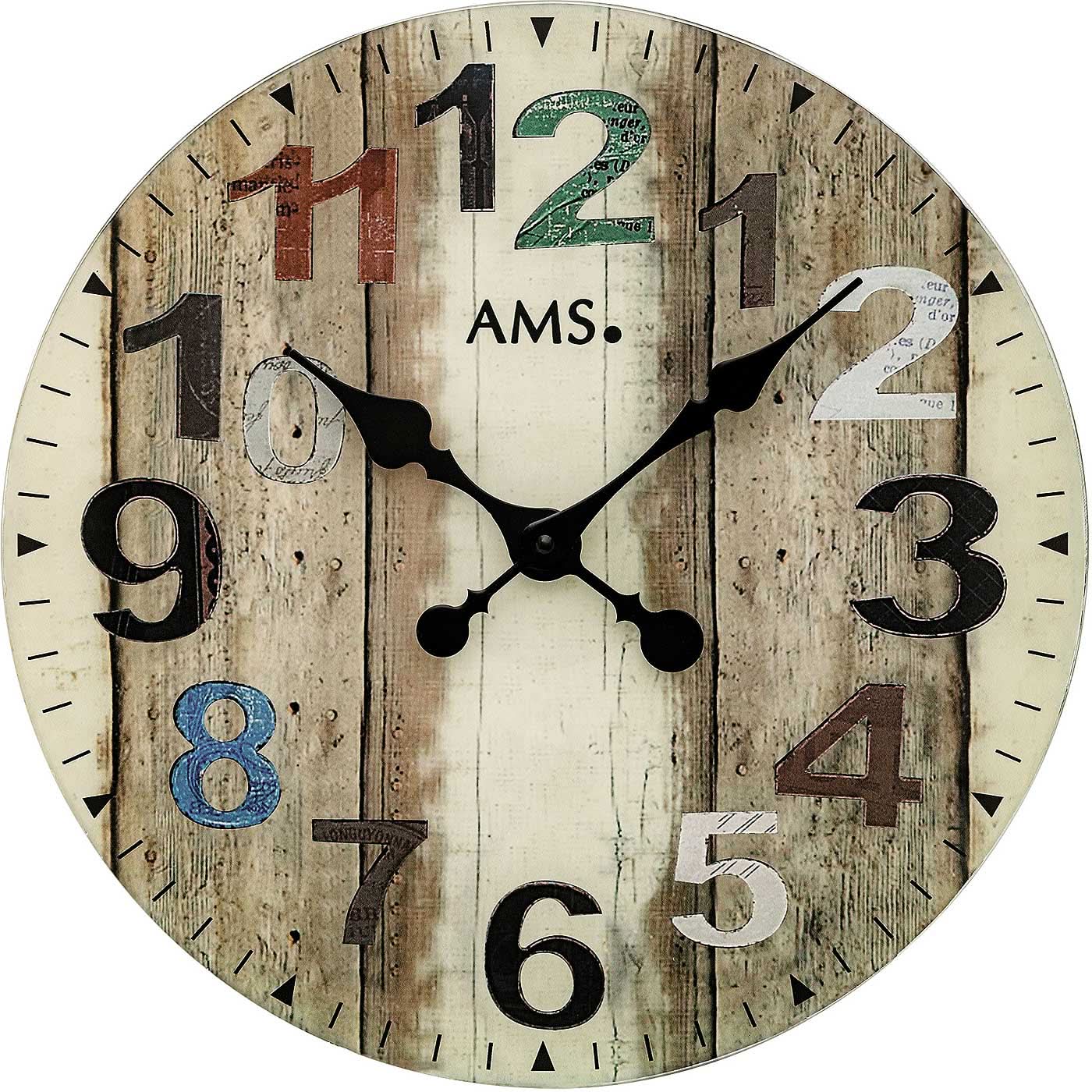 AMS Wanduhr 40x40x4 cm Glas • Modernes Design • Made in Germany
