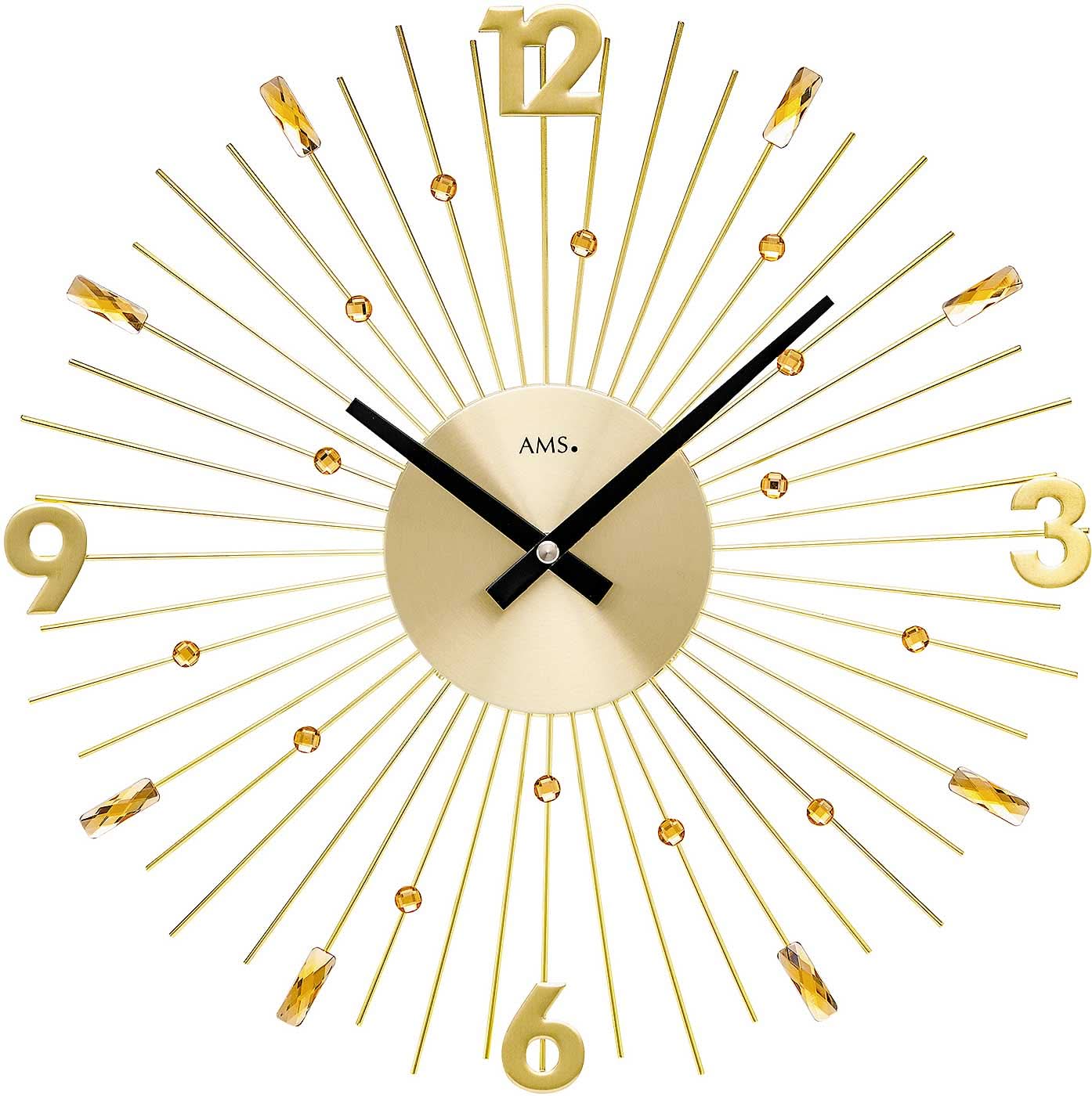 AMS Wanduhr 39x39x5 cm Metall • Modernes Design • Quarz Uhrwerk