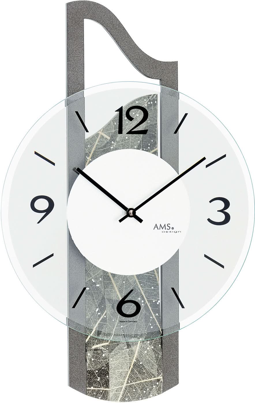 AMS Wall Clock 27x42x9 cm Wood • Modern Design • Precise Quartz Movement