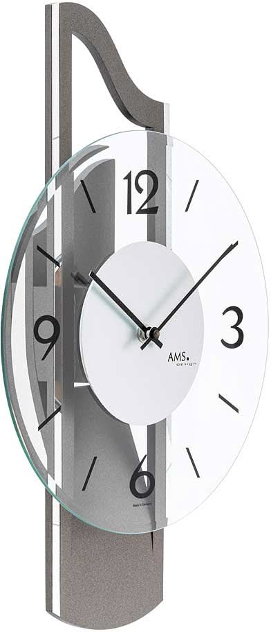AMS Wall Clock 42x27x9 cm Wood • Modern Design • Precise Quartz Movement