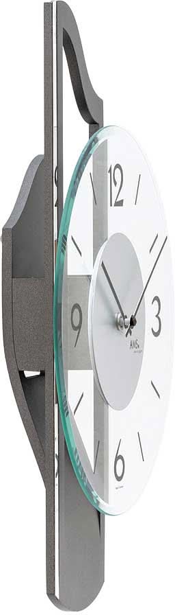 AMS Wall Clock 42x27x9 cm Wood • Modern Design • Precise Quartz Movement