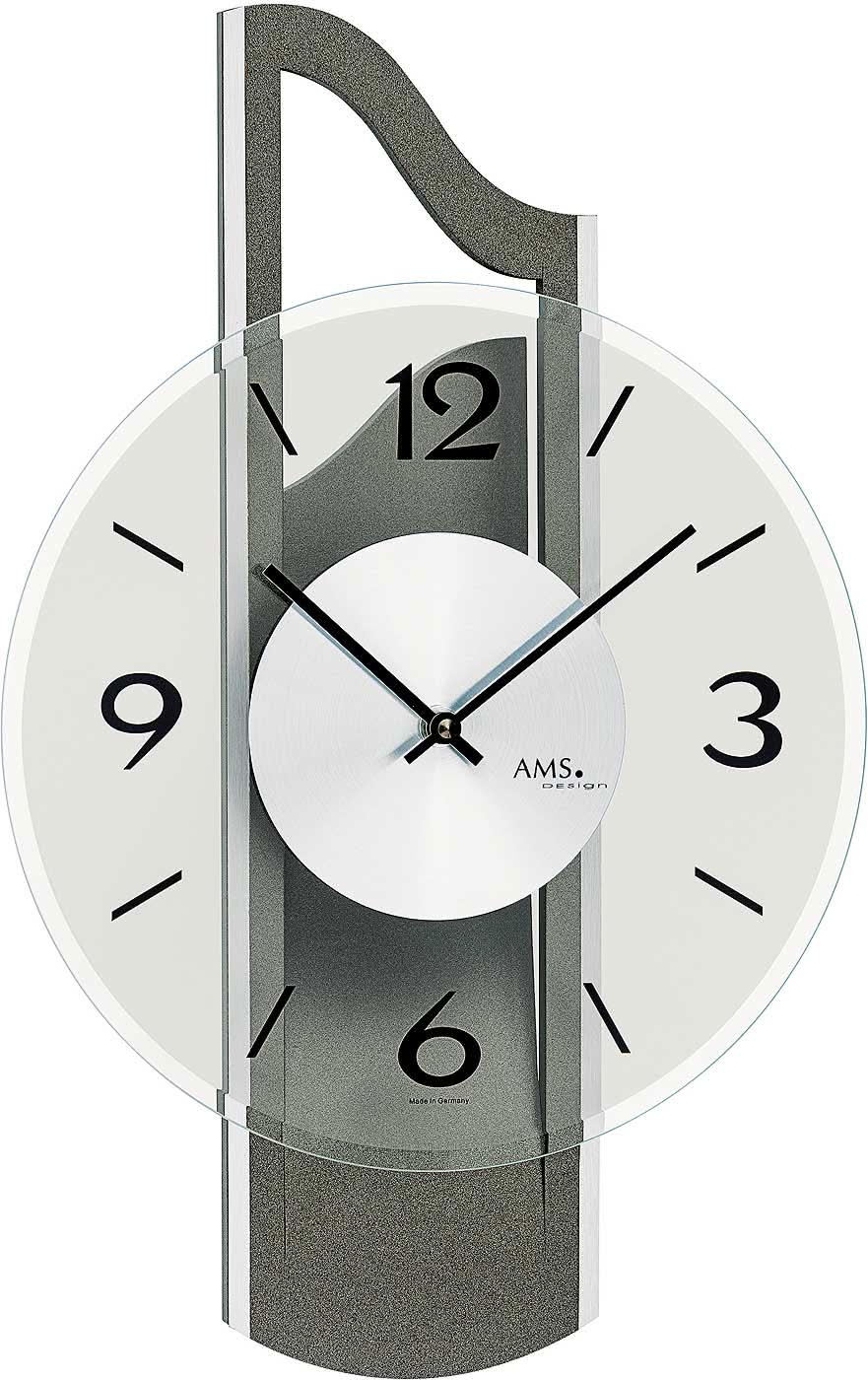 AMS Wall Clock 42x27x9 cm Wood • Modern Design • Precise Quartz Movement