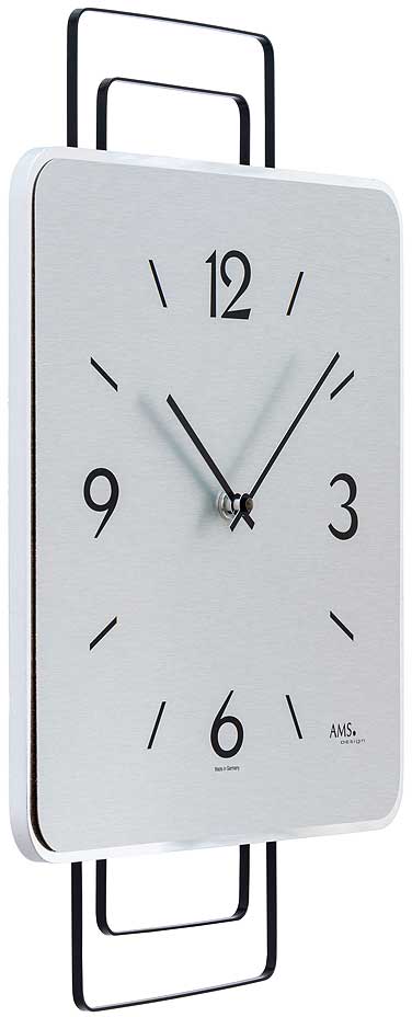 AMS Wall Clock 42x30x5 cm Wood • Modern Design • Quartz Movement
