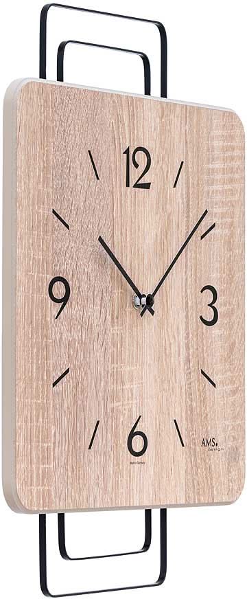 AMS Wall Clock 42x30x5 cm Wood • Quartz Movement • Modern Design