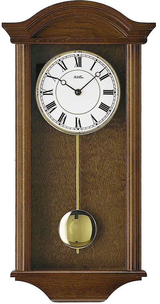 AMS Wall Clock 53x27x10 cm Wood • Precise Quartz Movement • Automatic Night Shut-off