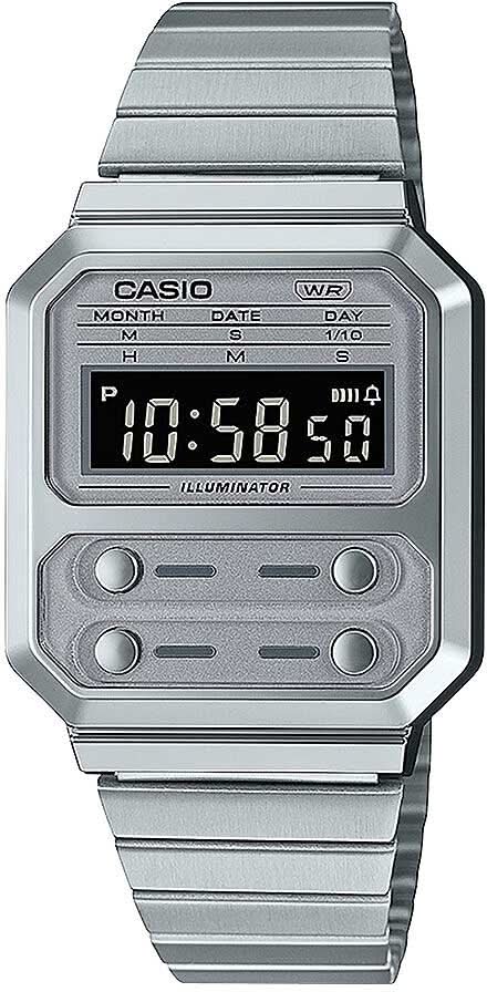 Casio Vintage A100WE-7BEF Uhr • Kultiges Retro-Design • Stoppuhr & Kalender