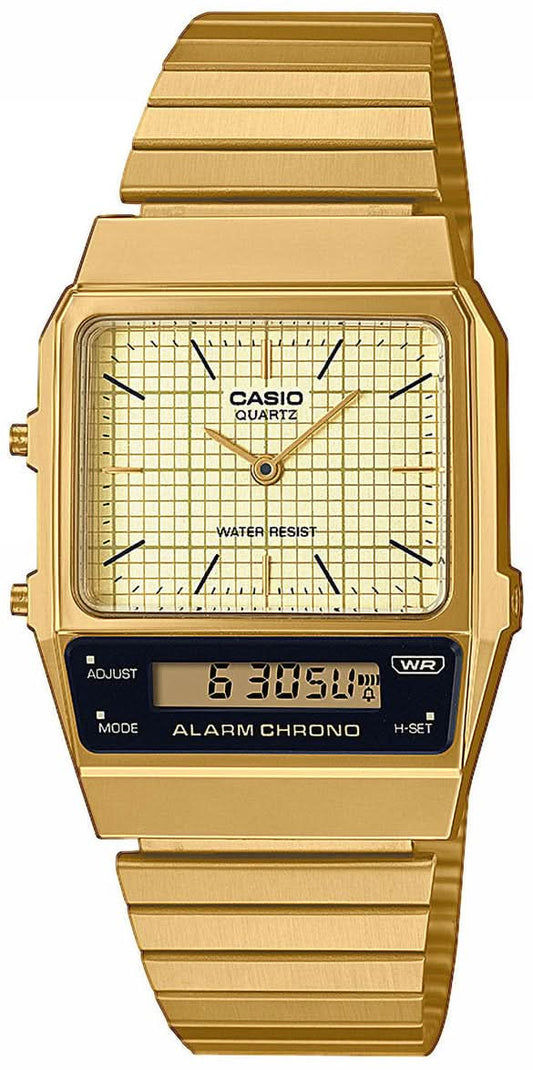 Casio Vintage AQ-800EG-9AEF Uhr • Kultiges Retro-Design • Analoge & Digitale Anzeige