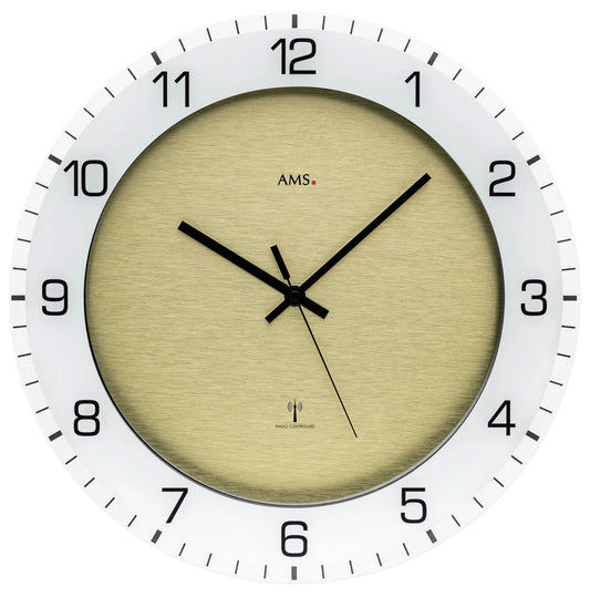 AMS Wanduhr Kunststoff • Präzises Funkuhrwerk • Langlebiges Kunststoffgehäuse