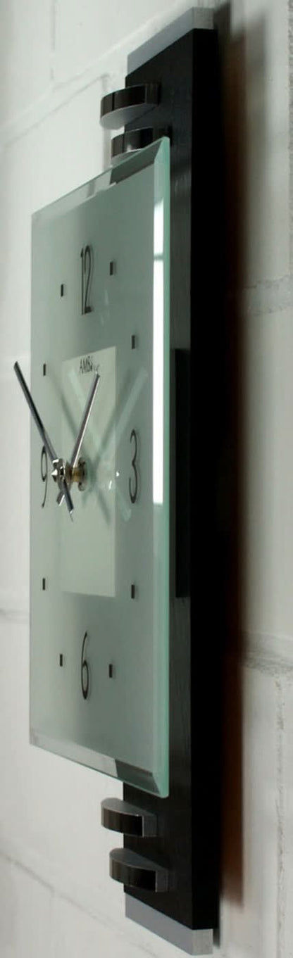 AMS Wanduhr 36x22x5 cm Glas • Modernes Design • Präzises Quarzwerk