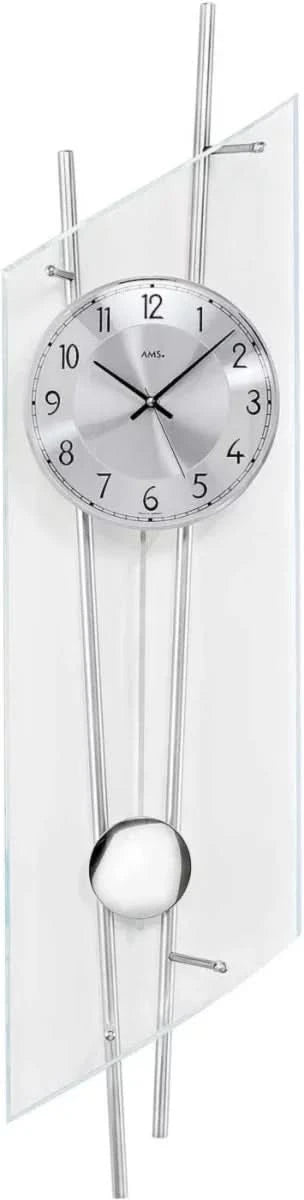 AMS Wall Clock 95x23 cm Metal • Radio-Controlled Movement • Pendulum
