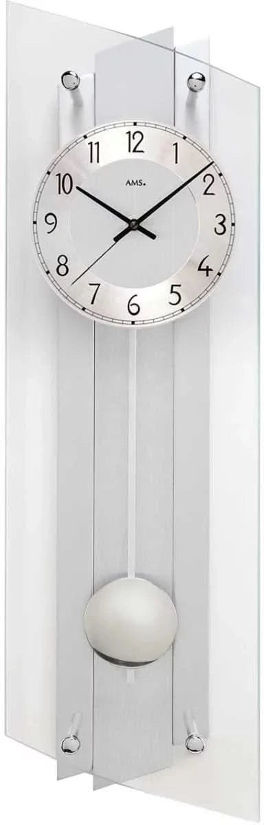 AMS Wanduhr 59x16x10 cm Aluminium • Funkgesteuert • Modernes Design