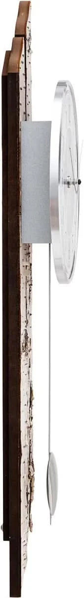 AMS Wanduhr 65x22x8 cm Holz • Modernes Design • Quarzpendelwerk