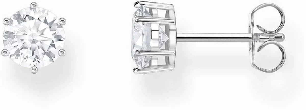 Ear studs with white zirconia stone in brilliant cut - Thomas Sabo model: H2301-051-14