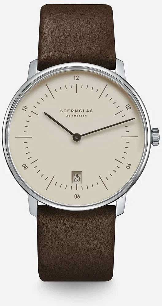 Sternglas Naos s01-na38-pr04 Herrenuhr • Bauhaus-Design aus Hamburg • Kratzfestes Saphirglas