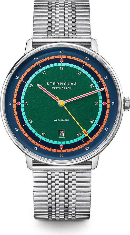 Sternglas Hamburg Edition Argo S02-HHA08-ME08 Herrenuhr • Bauhaus-Design • Saphirglas