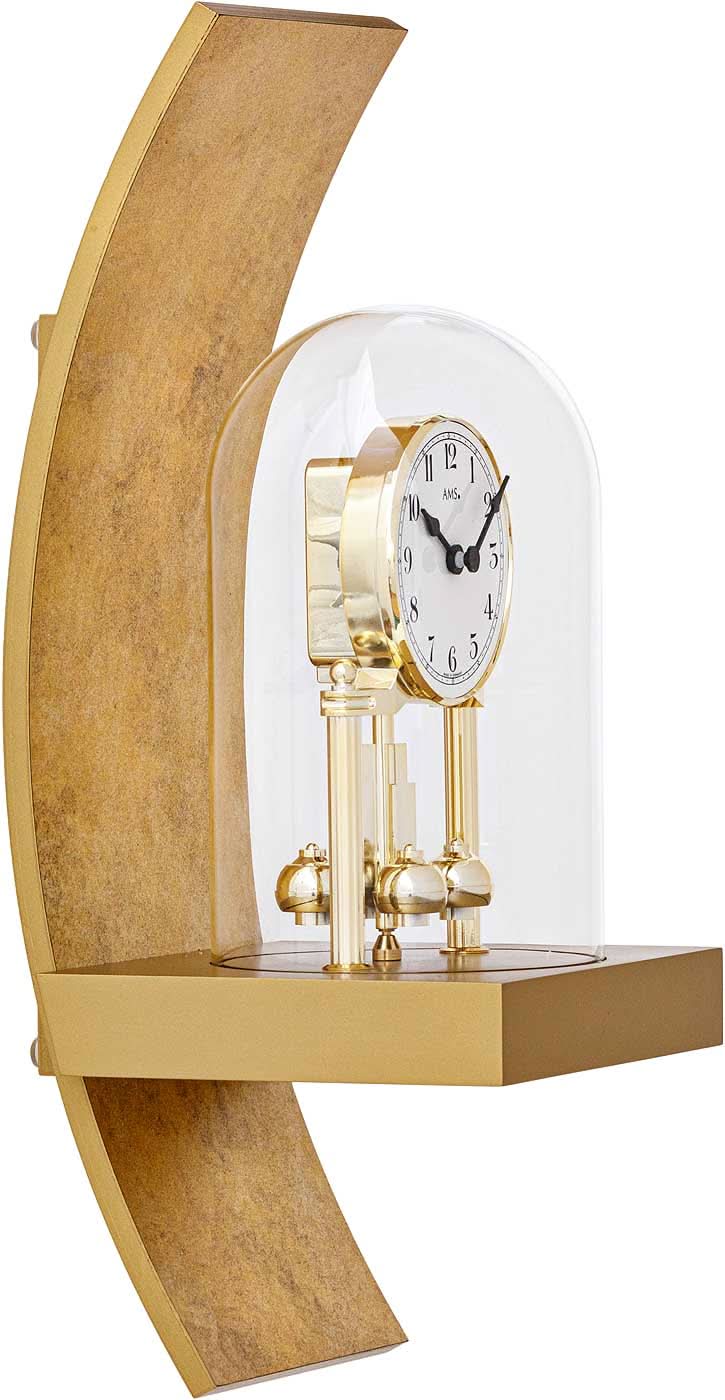 AMS Wanduhr 40x16x17 cm Holz • Drehpendel • Quarzwerk